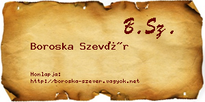 Boroska Szevér névjegykártya